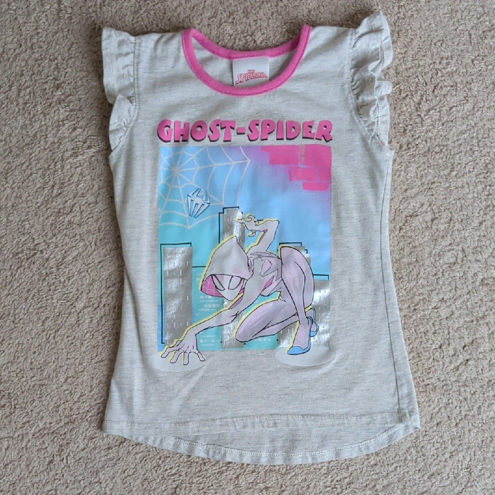 Marvel Ghost-Spider Kids Tee - Gray and Pink